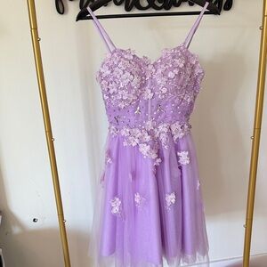 Lavender Floral Teen Dress